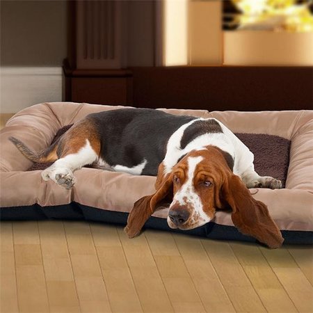 PETMAKER Petmaker 80-0002-XL-T Extra Large Plush Cozy Dog Pet Bed - Tan 80-0002-XL-T